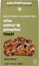 Olive, walnut and pimento toast